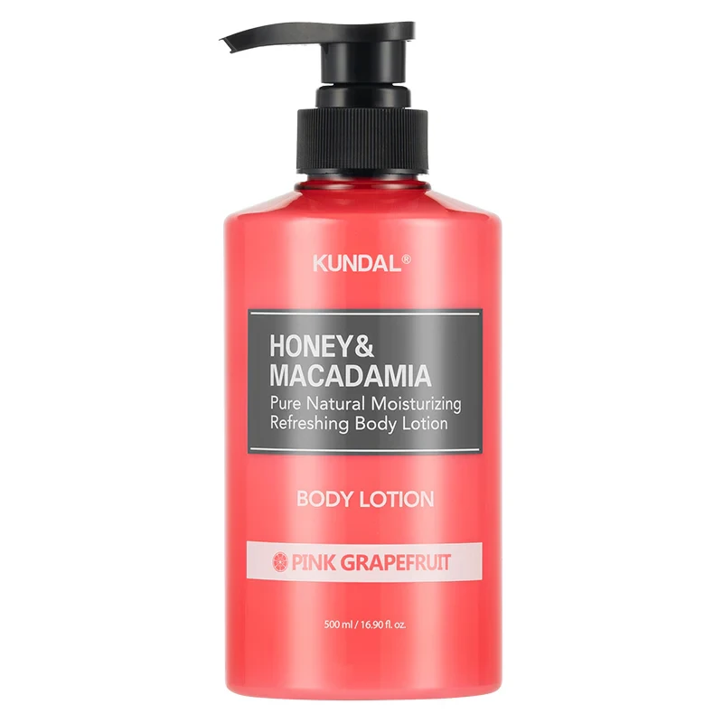 Kundal Honey & Macadamia Pure Body Lotion Pink Grapefruit 500ml hydrating and refreshing body lotion